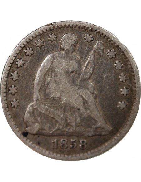 ETATS UNIS - SEATED LIBERTY HALF DIME ARGENT 1858 PHILADELPHIE
