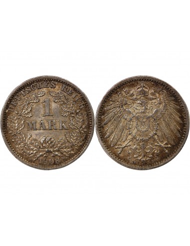 ALLEMAGNE, GUILLAUME II - 1 MARK ARGENT 1908 D MUNICH