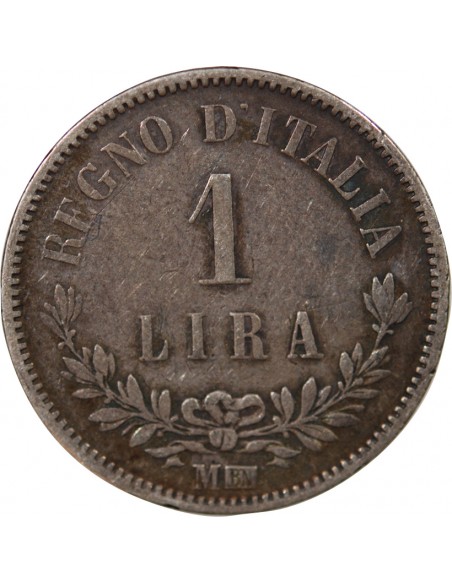 ITALIE, VICTOR EMMANUEL II - 1 LIRE ARGENT - 1863, M MILAN