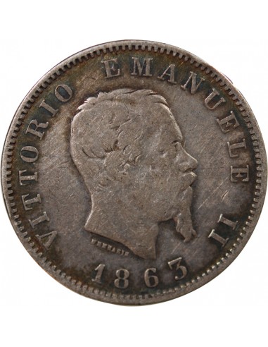 ITALIE, VICTOR EMMANUEL II - 1 LIRE ARGENT - 1863, M MILAN