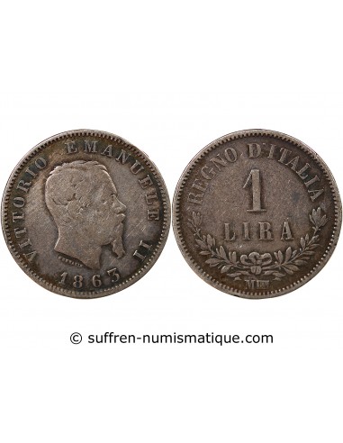 ITALIE, VICTOR EMMANUEL II - 1 LIRE ARGENT - 1863, M MILAN