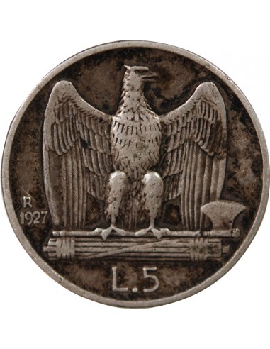 ITALIE, VICTOR-EMMANUEL III - 5 LIRE ARGENT 1927 R ROME