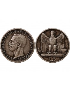 ITALIE, VICTOR-EMMANUEL III - 5 LIRE ARGENT 1927 R ROME 2