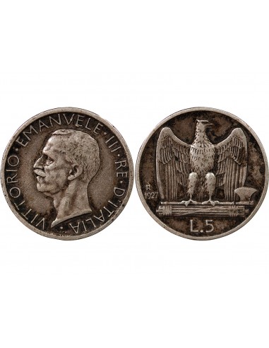 ITALIE, VICTOR-EMMANUEL III - 5 LIRE ARGENT 1927 R ROME