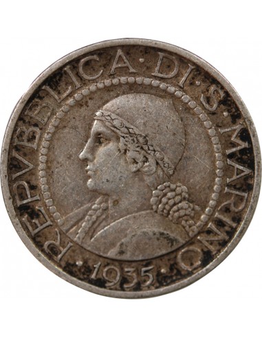 SAINT MARIN - 5 LIRE ARGENT 1935 ROME