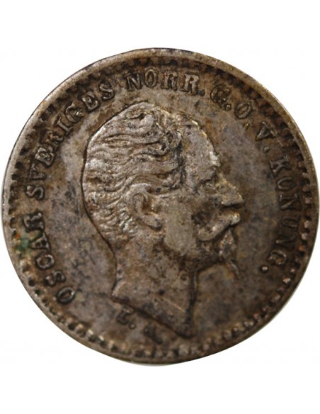 SUÈDE, OSCAR I - 10 ÖRE ARGENT - 1855