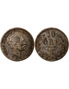 SUÈDE, OSCAR I - 10 ÖRE ARGENT - 1855 2