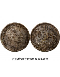 SUÈDE, OSCAR I - 10 ÖRE ARGENT - 1855