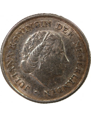 ANTILLES NEERLANDAISES, JULIANA - 1/10 GULDEN ARGENT 1963