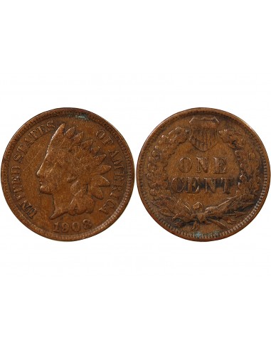ETATS UNIS - 1 CENT "Indian Head" 1908 PHILADELPHIE