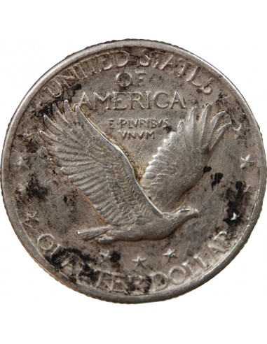 ETATS UNIS - 1/4 DOLLAR ARGENT "Standing Liberty Quarter" 1918 PHILADELPHIE