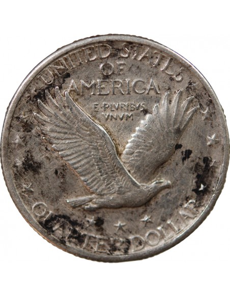 ETATS UNIS - 1/4 DOLLAR ARGENT "Standing Liberty Quarter" 1918 PHILADELPHIE