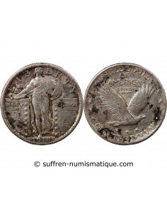 ETATS UNIS - 1/4 DOLLAR ARGENT "Standing Liberty Quarter" 1918 PHILADELPHIE