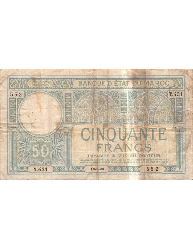 MAROC - 50 FRANCS 12/06/1929