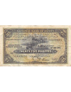 EGYPTE - 25 PIASTRES - 18/05/1943