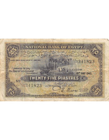 EGYPTE - 25 PIASTRES - 18/05/1943