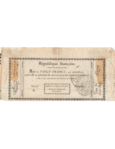 ARRERAGES DE RENTES - 20 FRANCS - SÉRIE A, AN 8 - 1799/1800 2