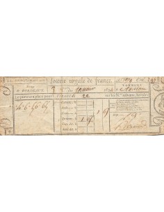 BILLET LOTERIE ROYALE - BORDEAUX, AN VII