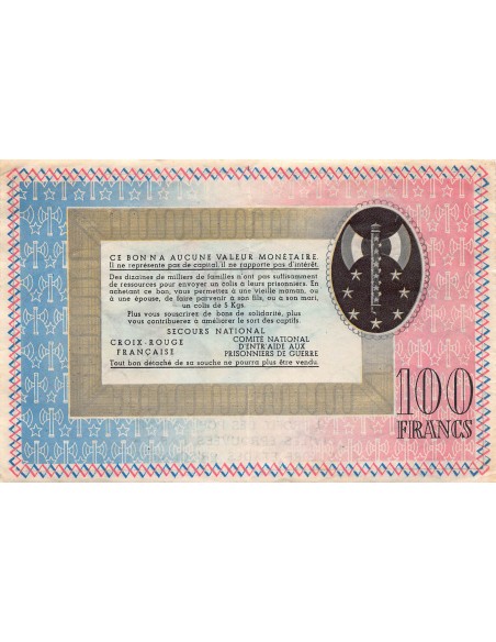 ETAT FRANCAIS, MARECHAL PETAIN - BON DE SOLIDARITE 100 FRANCS 1941 / 1944