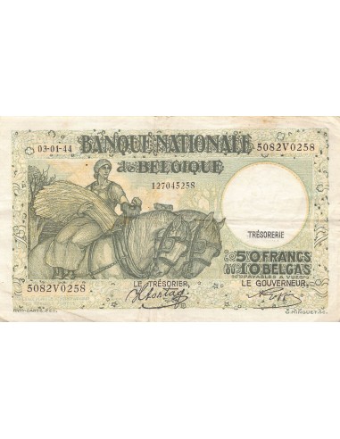BELGIQUE - 50 FRANCS TRESORERIE 03/01/1944
