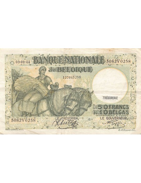 BELGIQUE - 50 FRANCS TRESORERIE 03/01/1944