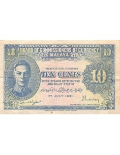 MALAISIE - 10 CENTS - 01/07/1941
