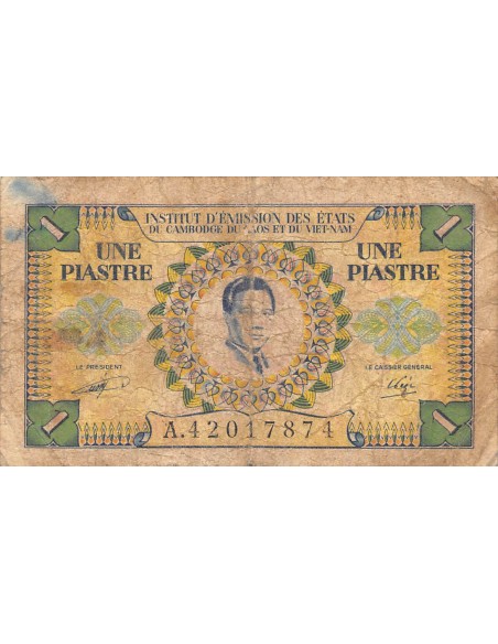 INDOCHINE FRANCAISE, VIETNAM - 1 PIASTRE 1953