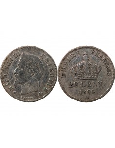 NAPOLEON III - 20 CENTIMES ARGENT 1868 A PARIS 2