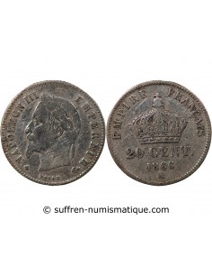 NAPOLEON III - 20 CENTIMES ARGENT 1868 A PARIS
