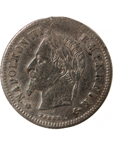 NAPOLEON III - 20 CENTIMES ARGENT 1868 A PARIS
