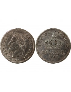 NAPOLEON III - 20 CENTIMES ARGENT 1868 A PARIS 2