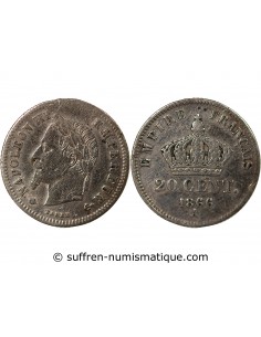 NAPOLEON III - 20 CENTIMES ARGENT 1868 A PARIS