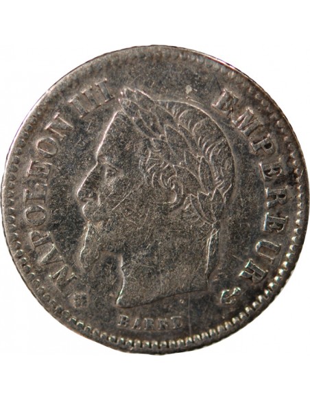 NAPOLEON III - 20 CENTIMES ARGENT 1867 BB STRASBOURG