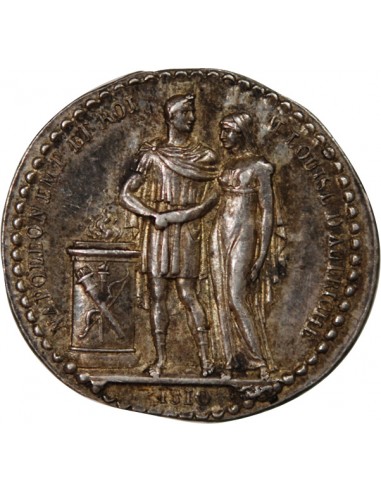 PREMIER EMPIRE - MEDAILLETTE ARGENT 1810 - Quinaire du mariage de Napoléon et Marie-Louise