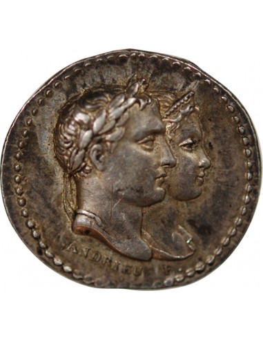 PREMIER EMPIRE - MEDAILLETTE ARGENT 1810 - Quinaire du mariage de Napoléon et Marie-Louise