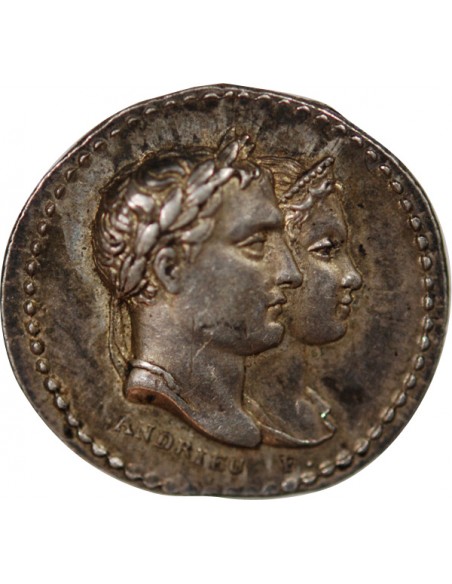 PREMIER EMPIRE - MEDAILLETTE ARGENT 1810 - Quinaire du mariage de Napoléon et Marie-Louise