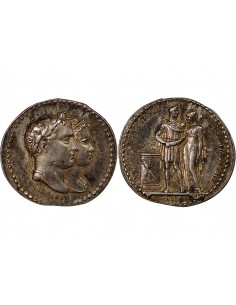 PREMIER EMPIRE - MEDAILLETTE ARGENT 1810 - Quinaire du mariage de Napoléon et Marie-Louise 2