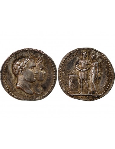 PREMIER EMPIRE - MEDAILLETTE ARGENT 1810 - Quinaire du mariage de Napoléon et Marie-Louise