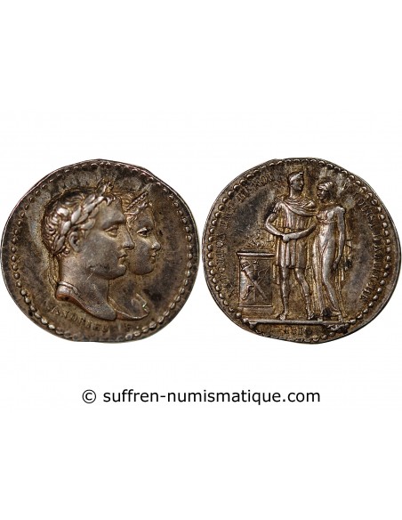 PREMIER EMPIRE - MEDAILLETTE ARGENT 1810 - Quinaire du mariage de Napoléon et Marie-Louise