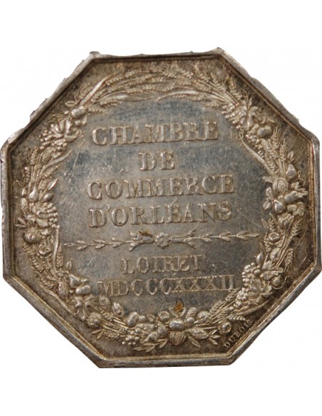 CHAMBRE DE COMMERCE D'ORLEANS, LOUIS PHILIPPE I - JETON ARGENT, POINCON LAMPE (1832-1841)