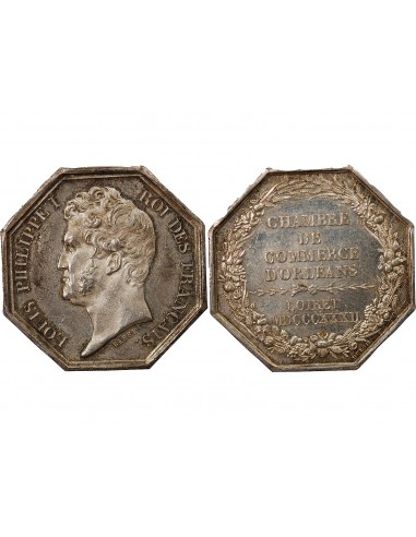 CHAMBRE DE COMMERCE D'ORLEANS, LOUIS PHILIPPE I - JETON ARGENT, POINCON LAMPE (1832-1841)