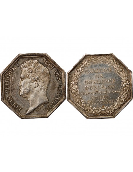 CHAMBRE DE COMMERCE D'ORLEANS, LOUIS PHILIPPE I - JETON ARGENT, POINCON LAMPE (1832-1841)
