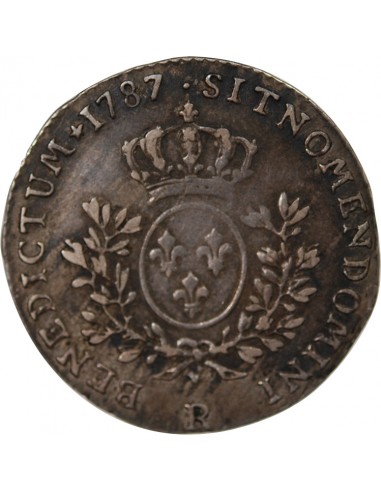 LOUIS XVI - 1/5 ECU AUX RAMEAUX D'OLIVIER 1787 R ORLEANS