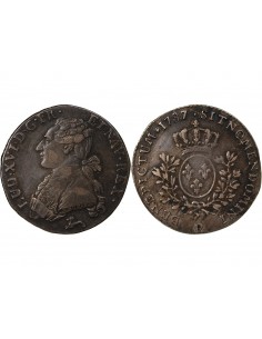 LOUIS XVI - 1/5 ECU AUX RAMEAUX D'OLIVIER 1787 R ORLEANS 2