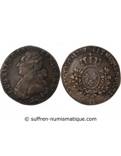 LOUIS XVI - 1/5 ECU AUX RAMEAUX D'OLIVIER 1787 R ORLEANS