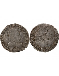 HENRI III - 1/2 FRANC AU COL PLAT 1587 I LIMOGES 2