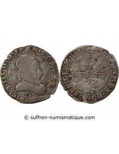 HENRI III - 1/2 FRANC AU COL PLAT 1587 I LIMOGES