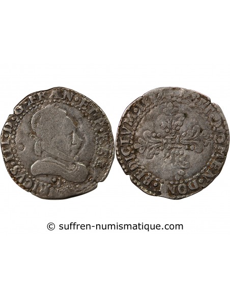 HENRI III - 1/2 FRANC AU COL PLAT 1587 I LIMOGES