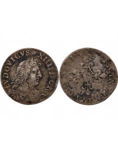 LOUIS XIV﻿ - 4 SOLS DITS DES TRAITANTS 1675 D VIMY 2