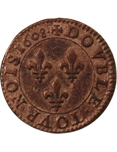 HENRI IV - DOUBLE TOURNOIS 1608 A PARIS